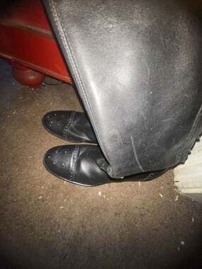 Free Lance Paris Black Leather Tall Lace-Up Brogue Boots with Side Zip
